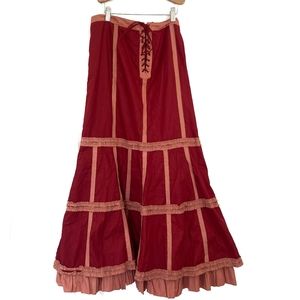 Anthropologie cordelia maxi lace up skirt